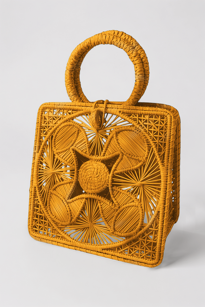 Mel Boteri Elisa Small Tote in Girasol Deep Yellow, front view