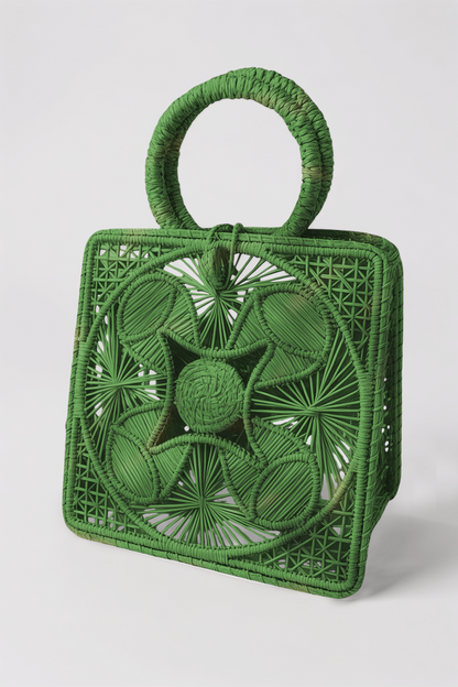 Mel Boteri Elisa Small Tote in Selva Verde Deep Green, front view