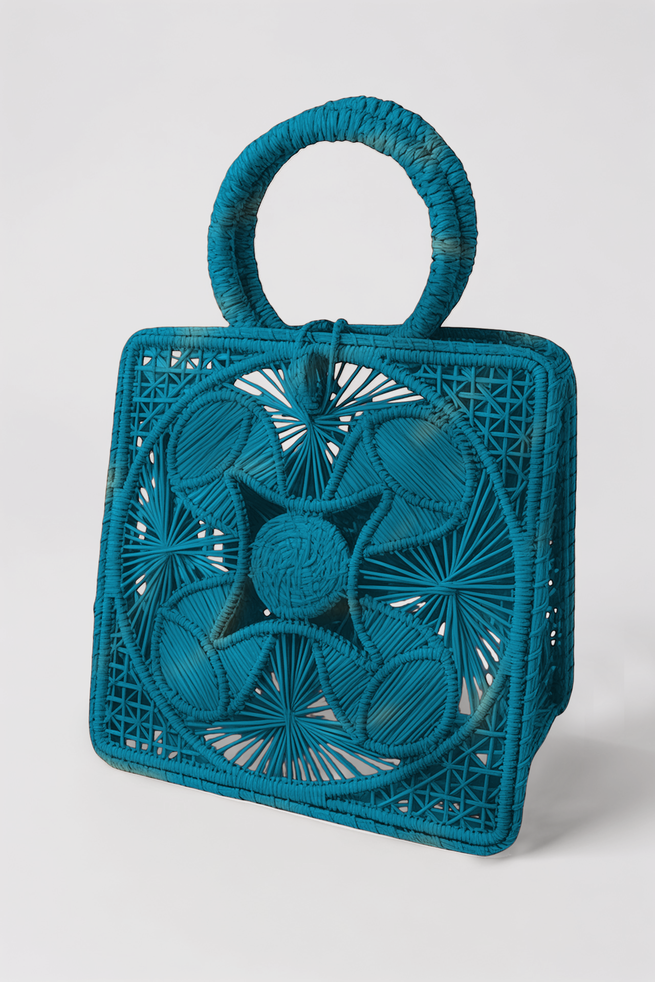 Mel Boteri Elisa Small Tote in Turquesa Deep Blue, front view